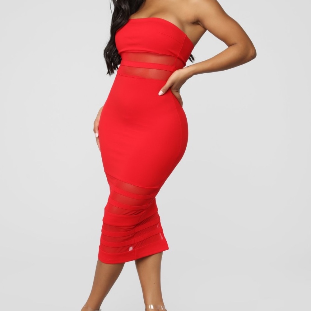 Red tube Midi dress💃🏻 - Picture 3 of 3